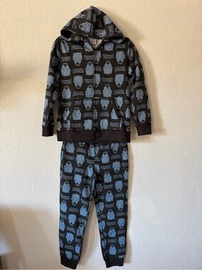 Marvel Black Panther Boys Jogger Zip Hoodie 2 Piece Set Size 10